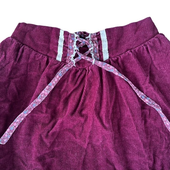VTG Prairie Skirt Gunne Sax Style Corduroy Calico Ditzy Floral Lace 6X USA 70s - Picture 5 of 13